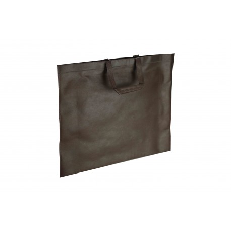 bolsa de tela con asa plana de 49x50 cm color marron 25 unidades 2