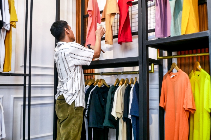 perchas en la presentación del producto